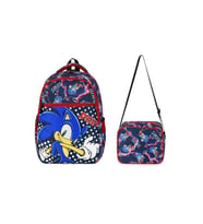 İlkokul Çantası Sonic 2'li Set 40*30 Cm Beslenme Çantası Ortopedik Sırt Çantası Erkek Çocuk