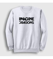 Presmono Unisex Beyaz Logo V2 Imagine Dragons Sweatshirt 82407tt (Beyaz)
