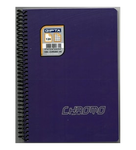 GIPTA CHROM-O SPİRALLİ PP. KAPAK A5 120YP. KARELİ DEFTER - 1350