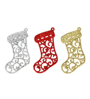 Yılbaşı Çam Ağacı Süsü Dekoratif Çizme 10 cm 3'lü