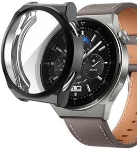 Huawei Watch GT 3 Pro 46mm Titanyum için Kılıf 360 Full Round Soft Silicone Siyah [Watch GT3 Pro 46mm Titanyum ile Uyumlu Kılıf - Siyah]