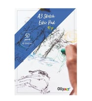 Eskiz Defteri A-3 Dokulu Kağıt Kara Kalem Çalışma Defteri 50 Yaprak 90 gr 29.7x42 cm 1 Paket (Krem)