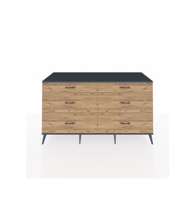 Kronos Konsol 6 Çekmeceli  176x59x99 Çam-Antrasit/Çam