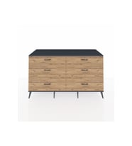 Kronos Konsol 6 Çekmeceli  176x59x99 Çam-Antrasit/Çam