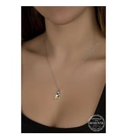 Ucarticaret S-warovski Crystal Taşlı Damla Gümüş Kadın Kolye