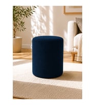 Welsoft Kumaş Yuvarlak Puf 40x50 cm Yumuşak Dokulu Modern Puf