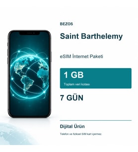 Saint Barthelemy eSIM İnternet Paketi 1 GB 7 Gün