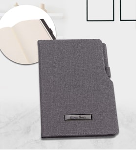 Kişiye Özel Termo Deri Defter (Gri)