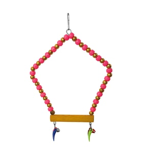 Beşgen Çanlı Muhabbet Kuşu Salıncağı 7-14 cm Renkli