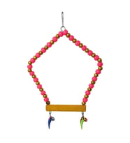 Beşgen Çanlı Muhabbet Kuşu Salıncağı 7-14 cm Renkli