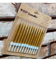 GOLD BIRTHDAY CANDLE VIP PARLAK GOLD METALİK SİMLİ GOLD PASTA MUMU 12 ADET GOLD DOĞUM GÜNÜ MUMU