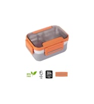 VAGONLIFE BL20182 PASLANMAZ ÇELİK YEMEK KABI - LUNCH BOX 2 KATLI 3 BÖLMELİ 1200 ML TURUNCU
