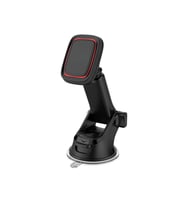 Araç İçi Manyetik Telefon Tutucu Vantuzlu Katlanabilir Teleskopik Kollu 360° Döner Dashboard ve Cam Standı (Siyah)