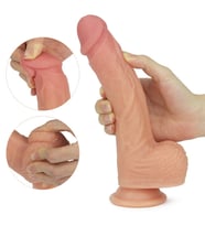 Gerçek Ten Hissi Sağlayan Çift Katmanlı Dönebilen ve Isınabilen 21 Cm Titreşimli Kemerli Penis