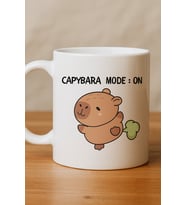 Northcity Capybara Mode On Yazılı Komik Tasarım Kupa Model 238 Sevimli Baskılı Seramik Kahve Kupası