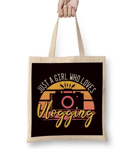 Girl Who Loves Vlogging Vlogger Vlog Influencer Videographer Bez Çanta Uzun Saplı