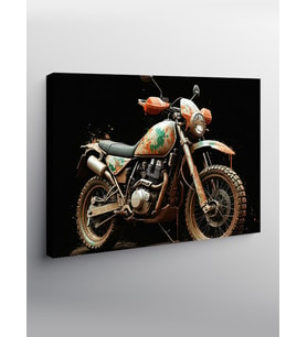 Kanvas Tablo Vintage Motosiklet Tasarımı