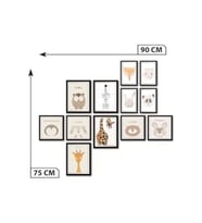 BezSell 12 Parça Dekoratif Mdf Tablo Seti Çerçeve Görünümlü DKJ046 1027645
