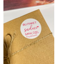 Bu Paket Sadece Sana Özel Hazırlandı Kırmızı Yuvarlak Yapışkanlı Etiket 4x4 cm 120 Adet
