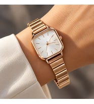 Kare Minimal Gold Kadın Kol Saati – Klasik Vintage Zarif Tasarım
