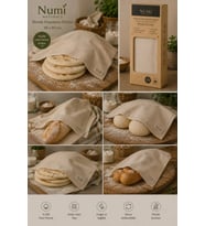 %100 Doğal Ham Pamuk Ekmek Mayalama Örtüsü 90x90 cm – Nefes Alan Mayalama Bezi