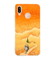 Huawei P20 Lite Uyumlu Baskılı Yumuşak Silikon Şeffaf Telefon Kılıfı