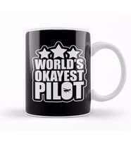 Funny World s Okayest Pilot Airplane Piloting Pun Kupa Bardak Porselen