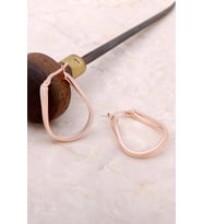 Rose Gümüş 23 mm Damla Burgu Halka Küpe 4986