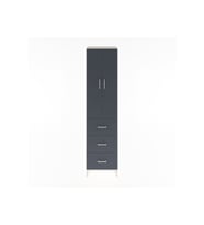 Hyperion Dolap 4 Raflı 3 Çekmeceli 2 Kapaklı 60x44x243 Aytaşı-Antrasit