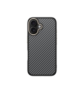 Apple iPhone 16 Plus Uyumlu Kılıf M-safe Şarj Özellikli Karbon Fiber Görünümlü Zore Antina Kapak (Gri)