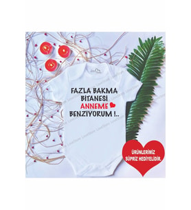 Unisex Bebek Baskılı Anne %100 Pamuklu Çıtçıtlı Body Zıbın