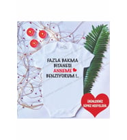 Unisex Bebek Baskılı Anne %100 Pamuklu Çıtçıtlı Body Zıbın
