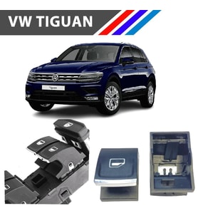 VW Tiguan Cam Açma Düğme Tuş Butonu Krom Uçlu 1 Adet 2016 Sonrası