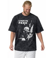Tasarım Linkin Park Rock Metal Müzik Grubu Baskılı Unisex Oversize Vintage Yıkamalı Tişört