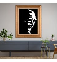 Altın Paspartulu Atatürk  Çerçeveli Tablo C647 (Gold)