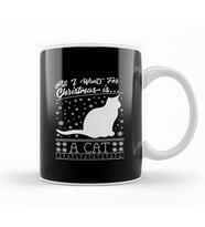 All I Want For Christmas Is A Cat Pattern Kupa Bardak Porselen