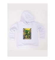 Hulk  Baskılı Kapüşonlu Pamuklu Kumaş Çocuk Sweatshirt (Beyaz)