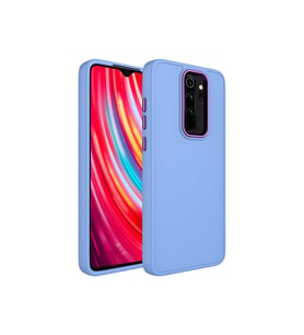 Xiaomi Redmi Note 8 Pro Uyumlu Kılıf Metal Çerçeve ve Buton Tasarımlı Silikon Zore Luna Kapak