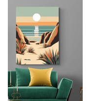 SAHİL GÜNEŞ ART KANVAS TABLO RESTORAN EV DUVAR SALON OFİS HEDİYELİK DEKARASYON SÜSÜ ÖLÇÜ SEÇİNİZ