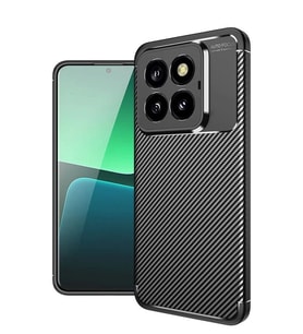 Newface Xiaomi Mi 14T Pro Kılıf Auto Focus Karbon Kapak - Siyah