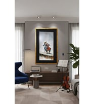 %100 Gerçek Suluboya El Sanatları Hauser Çello Tablosu Ev Dekorasyonu 70x50cm