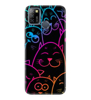INFINIX Smart 4 5 6 Zero 8 S5 Pro Kılıf Desemli Silikon Neon Cats 1790