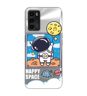 Oppo A55 Uyumlu Astronot Desenli Şeffaf Telefon Kılıfı