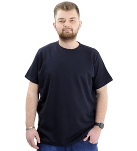 Mode XL Büyük Beden Erkek T-shirt Bisiklet Yaka WAFFLE 20033 Lacivert