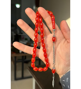 Güzel Çekimli Zar Renk Toz Kehribar Tesbih