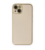 Apple İphone 14 Plus Kılıf Coco Deri Silikon Kapak - Gold