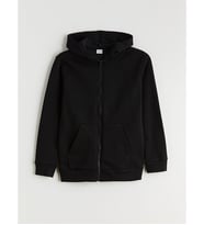 LCW Kids Siyah Kapüşonlu Erkek Çocuk Kalın Fermuarlı Sweatshirt