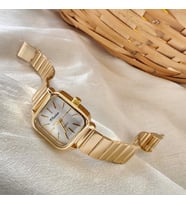 Marlas Retro Kadın Kol Saati, Vintage Tasarım, Minimal Tasarım, Altın Rengi Metal Kordon