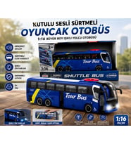 Kutulu Sesli Sürtmeli Oyuncak Otobüs 1:16 Büyük Boy Işıklı Yolcu Otobüsü