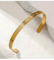 Ayete'l Kürsi Dualı Bileklik Paslanmaz Çelik Ayarlanabilir  Unısex -Hediye Paketi (Gold)